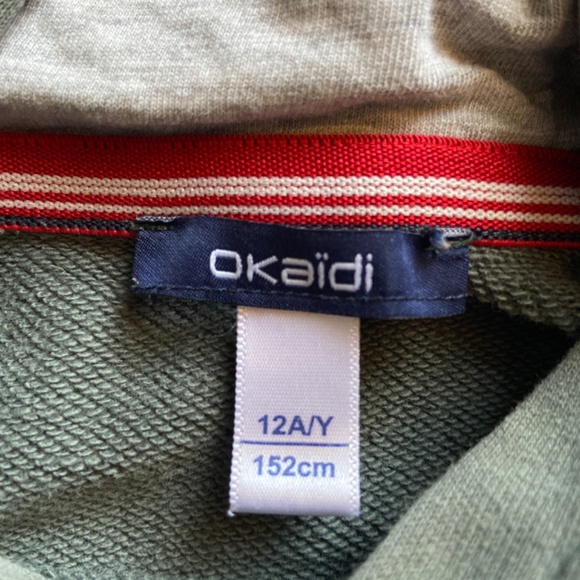 Grey-green Hoodie Soccer Sweatshirt Unisex Size 12 Youth - Picture 5 of 5